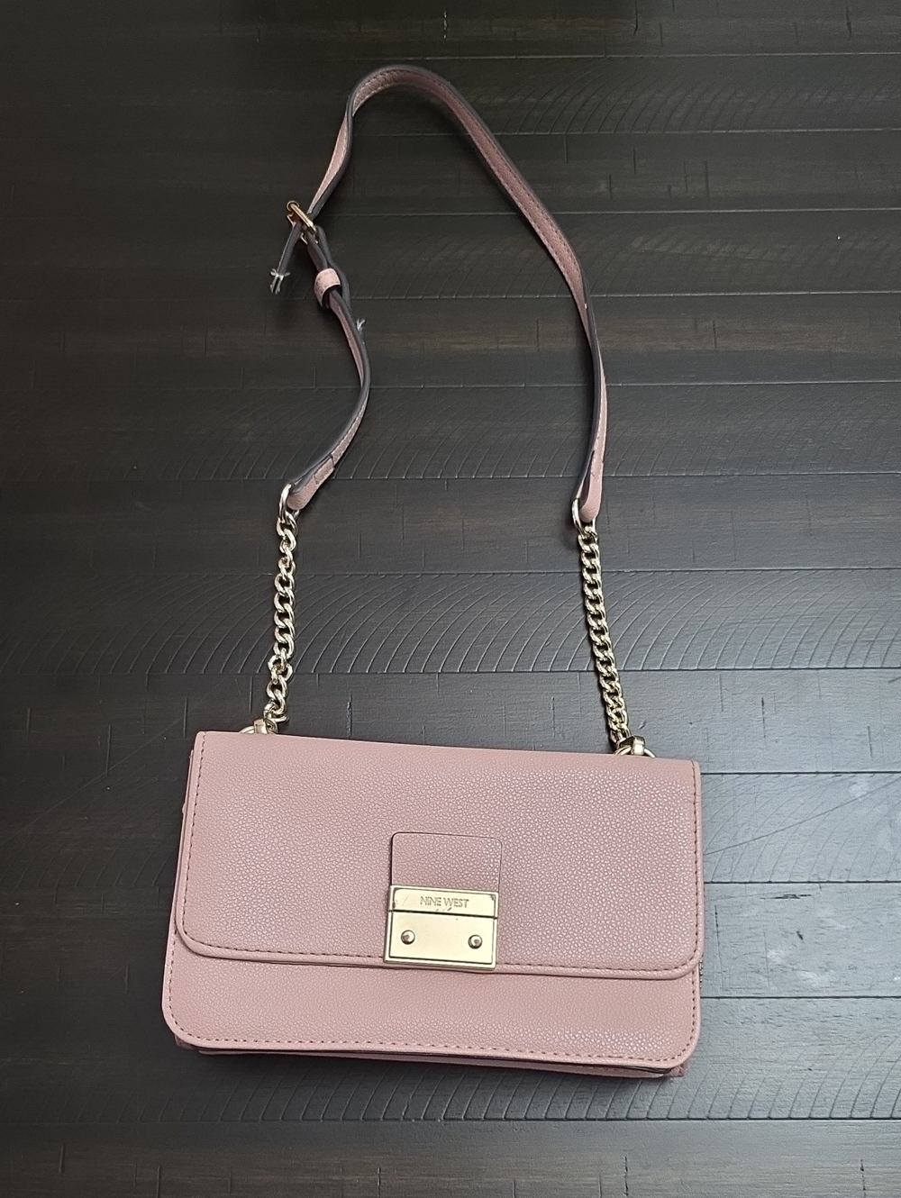 Kids Nine West Dusty Pink Chain-Link Crossbody Bag
